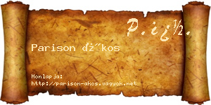 Parison Ákos névjegykártya